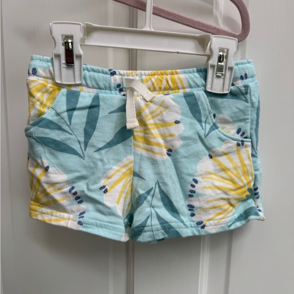 NWOT Carter's 3T Girls Blue & Yellow Floral Toddler Soft Shorts with Pockets - Picture 1 of 5